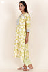 Cambric Cotton Kurta And Pant Set With Kota Dupatta In Block Print
